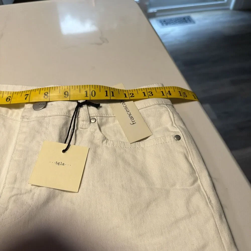 TGLA Youth Denim Cuffed White Jean Shorts Size Youth 14